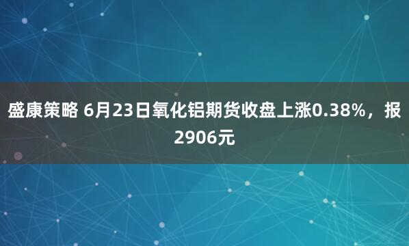 盛康策略 6月23日氧化铝期货收盘上涨0.38%，报2906元